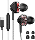 USB-C Wired in-Ear Earbuds, Dual Driver Hi-Fi Headphones with Mic, Noise Isolating Fit, Deep Bass, 5 ft Long Tangle-Free Cable, for iPhone 17 16 15/Android/Samsung Phone, Laptop