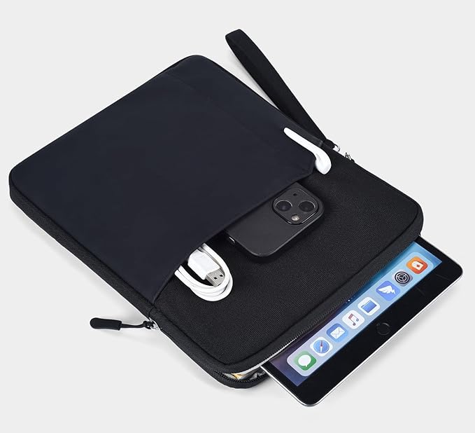 CAAORDKSO 12.9-13 inch Tablet Sleeve for 13 inch iPad Air/iPad Pro, iPad Pro 12.9, Surface Laptop Go 12.4, Samsung Galaxy Tab S10+ Plus/S9+ S8+/S7+ Plus/S7 FE 12.4" Waterproof Bag Carrying Case,Black
