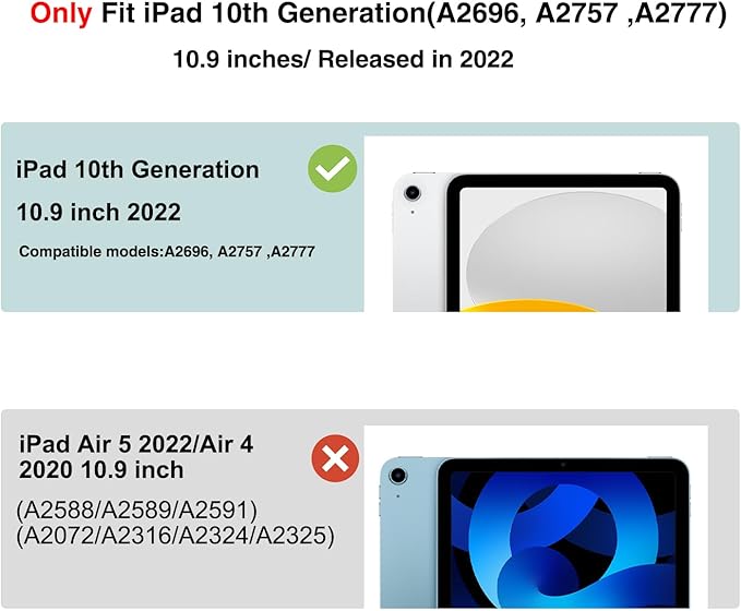 ShellBox Case iPad 10th Gen 10.9 inch Waterproof Case, Full-Body Heavy Duty Shockproof Protective Cover with Kickstand Built-in Screen Protector Pencil Holder Shoulder Strap