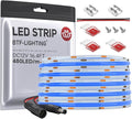 BTF-LIGHTING FCOB COB LED Strip Blue Color 480LEDs/m 16.4FT DC12V Flexible High Density Uniform Light 8mm Width Bright Dimmable for Bedroom Indoor Decor(No Adapter or Controller)
