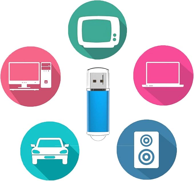 USB Flash Drive 8GB, Maspen USB Thumb Drives 2.0 High Speed USB Memory Stick Zip Drives (Blue,8 GB)