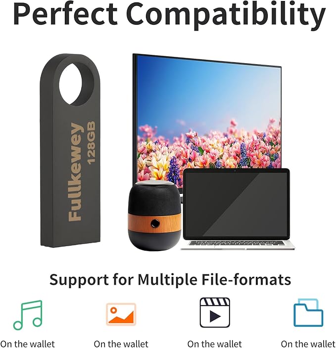 16G/32G/64G/128G Flash Drive, Fullkewey Sleek Metal USB 2.0, Metal Waterproof Compact Pen Drive,Thumb Drive, High Speed Memory Stick for PC Laptop Computer (Gunmetal Gray, 16, GB)