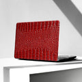 Compatible with Crocodile MacBook Air 13 inch Case 2021 2020 2019 2018 M1 A2337 A2179 A1932, Textured Elegant Luxury Aligator Skin Snakeskin PU Leather Hard Shell & Keyboard Cover, Burgandy