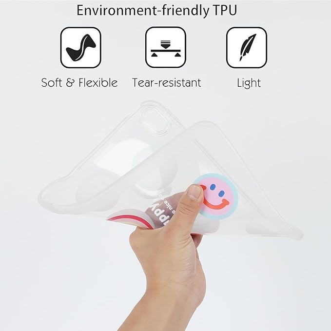 for iPad Pro 12.9 inch Case 6th/5th/4th/3rd Generation (2022/2021/2020/2018) Frosted Translucent Clear Slim Lightweight Cover Soft TPU Back Shockproof Silicone Shell,Smiling Happy Smile Face