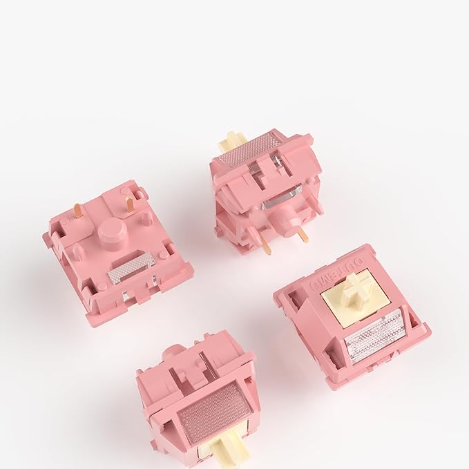 Zjmehty Outemu(Gaote) Red Bean Creamy Keyboard Switches with Diffuser for MX Mechanical Keyboards,Linear Pre-Lubricated Switches (72PCS)