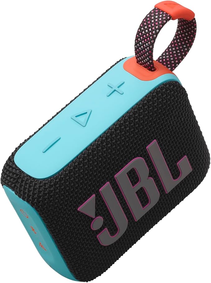 JBL Go 4 - Ultra-Portable, Waterproof and Dustproof Bluetooth Speaker, Big JBL Pro Sound with Punchy bass, 7-Hour Built-in Battery, Made in Part with Recycled Materials (Black & Orange)