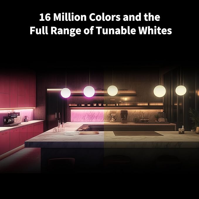 Aqara Thread/Zigbee Smart LED Light Bulb T2 E26, Tunable White (2000K-9000K), RGB Color Changing Light Bulb with 16 Million Colors, 75W Equivalent, Matter, Works with HomeKit, Alexa, Google