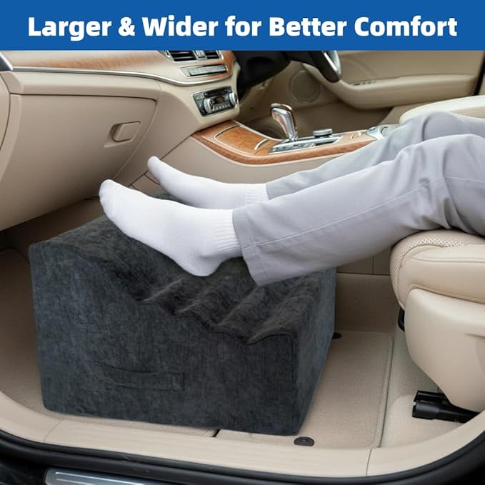 Foot Rest Under Desk, Comfortable Office Footrest, Ergonomic Foot Stool for Long Sitting with Curved Design Relieves Leg Pressure (Dark Gray)