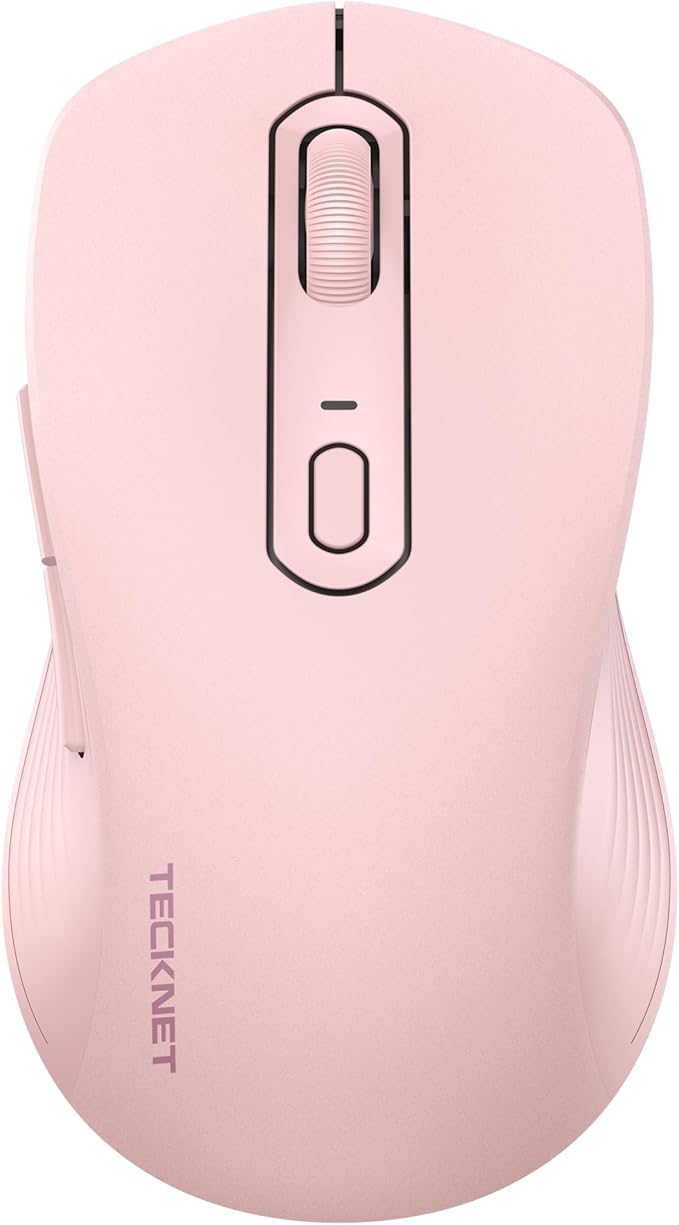 TECKNET Bluetooth Mouse, [ USB + BT1 + BT2 ] Wireless Mouse for Laptop, Silent Click, Ergonomic Design, 4800 DPI Computer Mice Wireless, Dual Mode for Laptop, Computer, iPad, MacBook