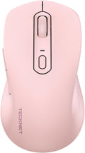 TECKNET Bluetooth Mouse, [ USB + BT1 + BT2 ] Wireless Mouse for Laptop, Silent Click, Ergonomic Design, 4800 DPI Computer Mice Wireless, Dual Mode for Laptop, Computer, iPad, MacBook