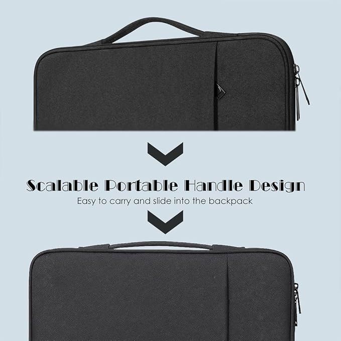 ProElife 13-Inch Tablet Sleeve Case for 2026-2024 iPad Air 13 inch M4 M3 M2, iPad Pro 12.9-13 inch M5 M4 M3 M2, 12.4-in Galaxy S10+/S9+ Accessory Traveling Carrying Bag Cover with Handle (Black)