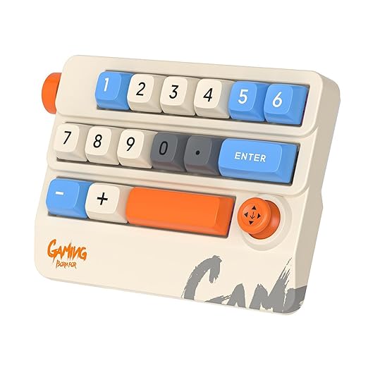 Numeric Mechanical Keyboard with Right Joystick, One Handed Keyboard Fully Programmable for Knobs and Keys, Rocker Knobs for OSU Keypad, Hotswap Keypad with RGB