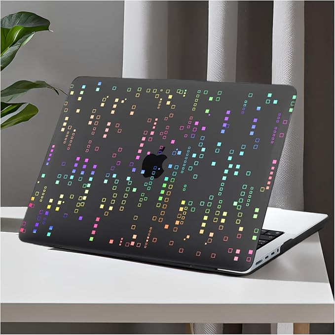 DTangLsm for MacBook Pro 14 inch Case 2026 M5, 2025-2021 M4 M3 M2 M1 A3426 A3427 A3434 A3112 A3185 A3401 A2918 A2992 A2779 A2442, Plastic Hard Cover for MacBook Pro 14 Case&Keyboard Skin,Squares Black