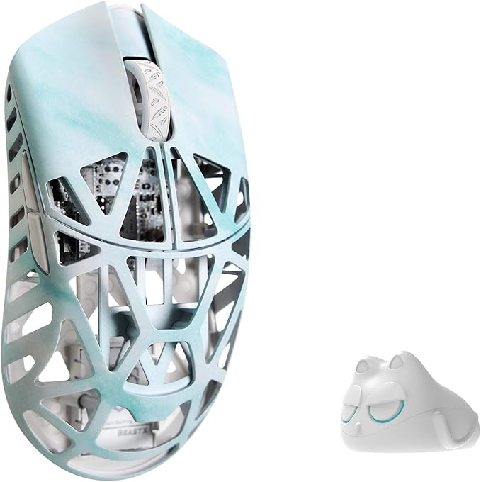 MK x WLMOUSE Beast X Max Wireless 8K Mouse with Side Slits (OM Optical, Celadon)