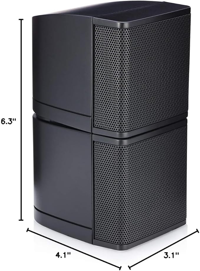 Pure Resonance Audio MC2.5B Dual 2.5” Swiveling Surround Sound Mini Cube Speaker (Pair, Black) (with Brackets)