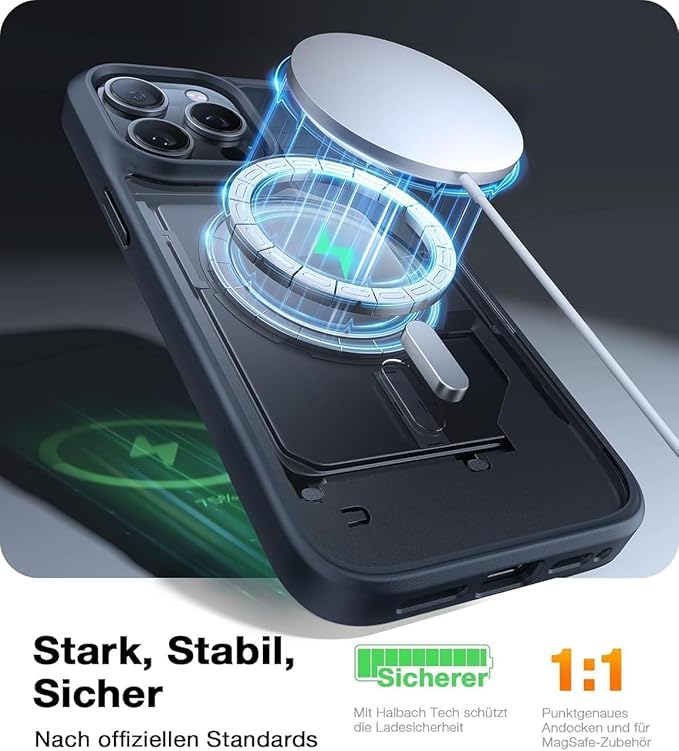 TORRAS Magnetic Shockproof for iPhone 16 Pro Max Case, [Fit for MagSafe] [Military-Grade Drop Tested] Translucent Slim Protective for iPhone 16 Pro Max Case Anti-Fingerprint Anti-Scratch, Black