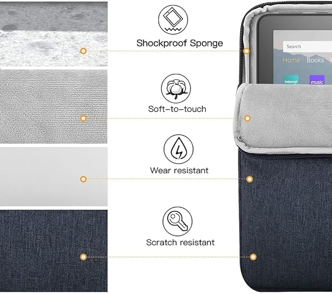 TiMOVO 8-9 Inch Tablet Sleeve Case for All-New iPad mini 7 (A17 Pro, 2024), iPad mini 6 (8.3-Inch, 2021), iPad mini 5/4/3/2/1, Portable Protective Bag with Pockets for iPad mini, Space Gray