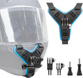Haoyou Helmet Chin Mount Strap Compatible with Gopro Hero 13 12 11 10 9 8 7 and DJI Osmo Action Camera，Motorcycle Helmet Extension Attachment Mounting Accessories (Blue)