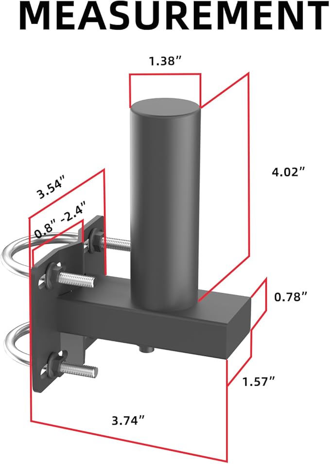 suptek Monitor Bracket Pole Mount Diameter Pole Adjustable Supports 0.8-2.4 Inch, Fits Monitor/TV Screens 13-32 Inch, Load Capacity 22lbs