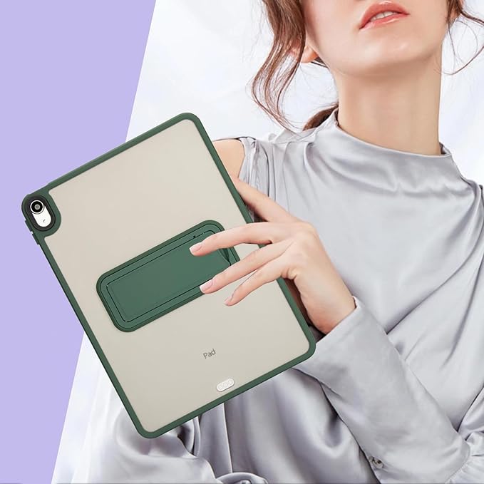Shockproof Case for iPad Air 11-inch M4/M3/M2 (2026/2025/2024) for Women Men, Kickstand Slim Fit Rugged Bumper Lightweight Anti-Scratch Bumper Case Cover for iPad Air 11", Green