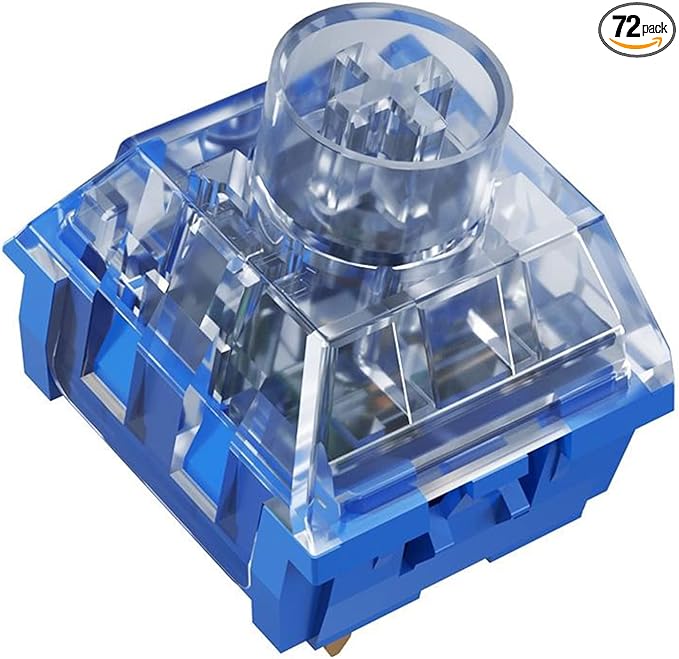 Kailh Deep Sea Silent Pro Islet Switch, 45gf Linear Silent Mechanical Keyboard Switch, 1.8mm Actuation, 100M Life, Pre-Lubed, Dustproof/Waterproof for Office/Gaming Keyboard（Silent Islet 72pcs）