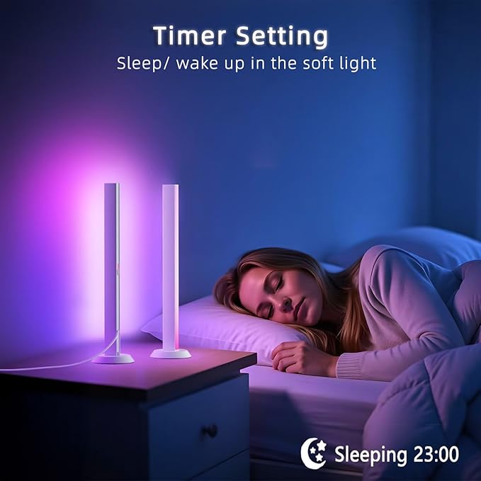 Smart LED Light Bar, TV Backlight Ambient Lighting, Work with Alexa, RGB Light Bar for Room with 16 Million Colors, Music Sync Gaming Lights APP Control, LED Lights for TV, PC, Party