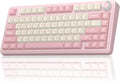 AULA F75 75% Wireless Mechanical Keyboard, Hot Swappable Pink Creamy Keyboard, Pre-lubed Linear Switches, PBT Keycaps, 2.4GHz/Type-C/BT5.0, RGB Backlit Computer Gaming Keyboards for Office/Laptop/PC