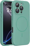 Miracase Magnetic for iPhone 16 Pro Case, [Soft Anti-Scratch Microfiber Lining], Compatible with MagSafe, Liquid Silicone Case Shockproof Drop Protection Phone Case for 16 Pro,Midnight Green