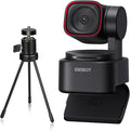 OBSBOT Tiny 3 Lite AI-Powered Spatial Audio 4K Webcam, 1/2" Sensor Tri-Mic Voice Control Gesture Control HDR Webcam for PC Laptop Zoom Meeting, W Mini Tripod
