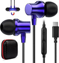 COOYA USB C Headphone Type C Wired Earbuds Bass Stereo Magnetic for iPhone 17 16 Pro Max 15 Plus iPad 11 Pixel 9 8 Noise Canceling in-Ear Earphone+Mic for Samsung S26 S25 Ultra S24 A16 for OnePlus 13