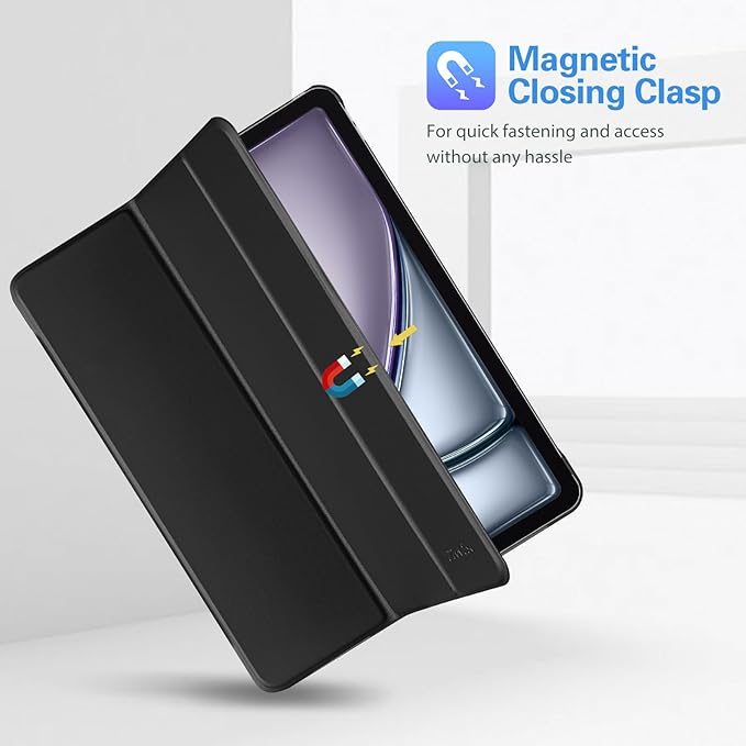 ProCase Smart Case for iPad Pro 12.9 2022/2021/2020/2018, Slim Stand Hard Back Shell Smart Cover for iPad Pro 12.9" 6th Gen/5th Gen/4th Gen/3rd Gen -Shadowblack