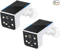 Thybro Solar Powered Security Camera Outdoor: 2 PCS AI Motion Detection 2K Outdoor Cameras Wireless - Continuous Power for Home & Business Monitoring
