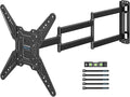 BONTEC TV Wall Mount for 26–65 Inch Flat and Curved Screens with 37.4 Inch Long Extension, Full Motion Swivel Design, Heavy Duty Bracket for Corner or Monitor Setup, Max VESA 400x400, Holds 77 lbs