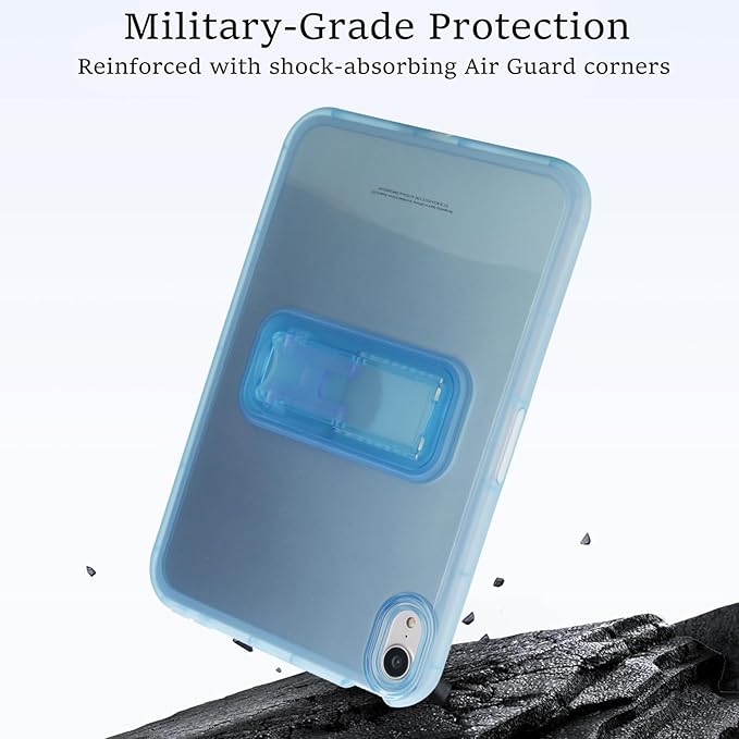 Slim Case for iPad mini 7 (A17 Pro) 2024/ Mini 6 8.3'', Built-in Kickstand Non-Slip Military Grade Drop Protection Rugged for iPad mini 7th 6th Generation,Blue
