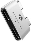 Dual USB‑C Extender for MacBook with Case, 2-Port Pass‑Through Adapter for Thunderbolt 5/4/3 & USB4 – 240W PD, 8K Video, 80Gbps Data - Silver
