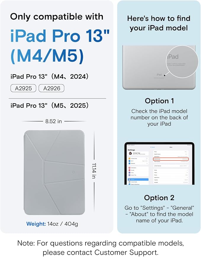 MOFT Dynamic Folio Case for iPad Pro 13-inch(M5 2025/M4 2024), Slim Magnetic Stand Case with 20+ Viewing Angles, Auto Wake/Sleep, Ultra Thin, Cement x Sapphire