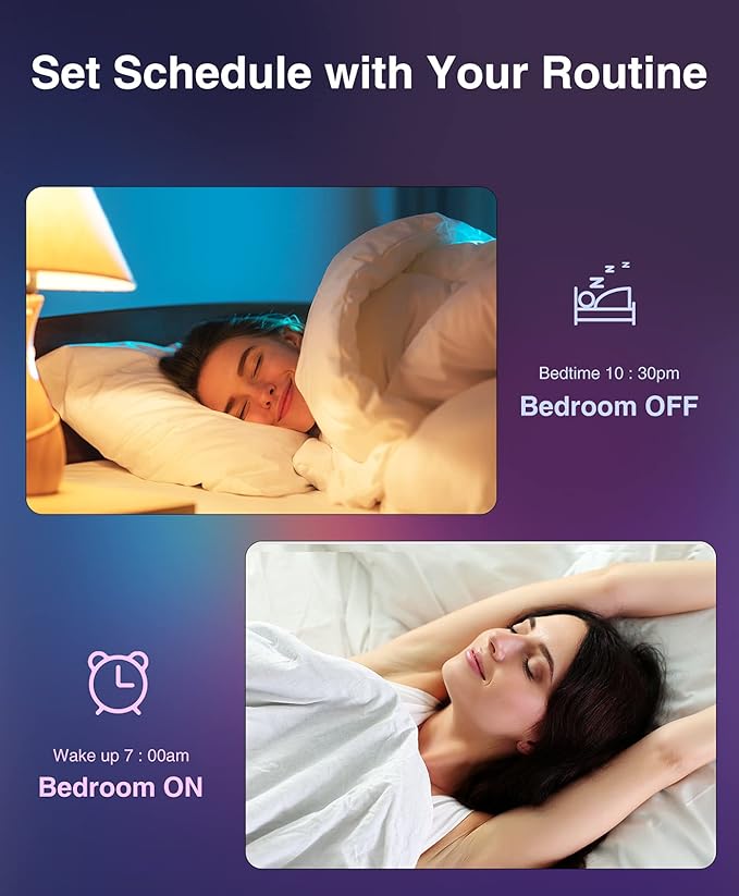 Wi-Fi Smart Light Bulb(RGB+W) 4 Pack, Full Color Changing Light Bulb-Compatible with Alexa and Google Assistant