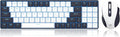 Redragon BS8773 Wireless Keyboard and Mouse Combo, 78 Keys 2.4Ghz Wireless Low-Profile Mechanical Red Switch Keyboard w/Slim Compact Design & Single Blue Backlit, Comfort Grip 2400 DPI Max Mouse