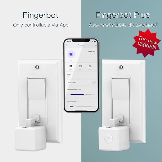 MOES Zigbee Fingerbot Plus, No Wiring Switch Smart Button Pusher, Upgrade with Touch Control,Support Alexa, Compatible with Tuya Smart Life