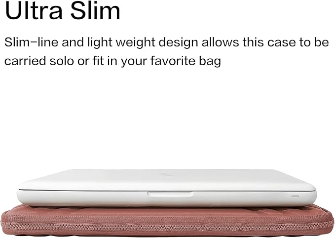 DOMISO 13.3 Inch Shockproof Waterproof Laptop Sleeve with Handle Lightweight Soft EVA Tablet Case Compatible for 13-13.3 Inch Laptops/Tablets/Dell Inspiron 13 XPS 13 / Acer/HP, Pink