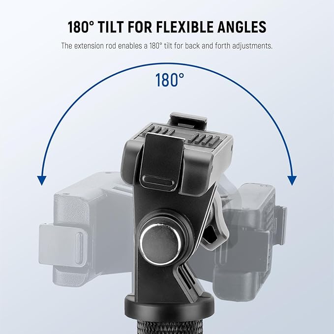NEEWER Extension Rod Kit Compatible with DJI OSMO Action 5 Pro 4 3 GoPro Insta360 AKASO, 47.6" Invisible Selfie Stick, Action Camera Adapter & Magnetic Quick Release Mount for Video Recording, GP-85
