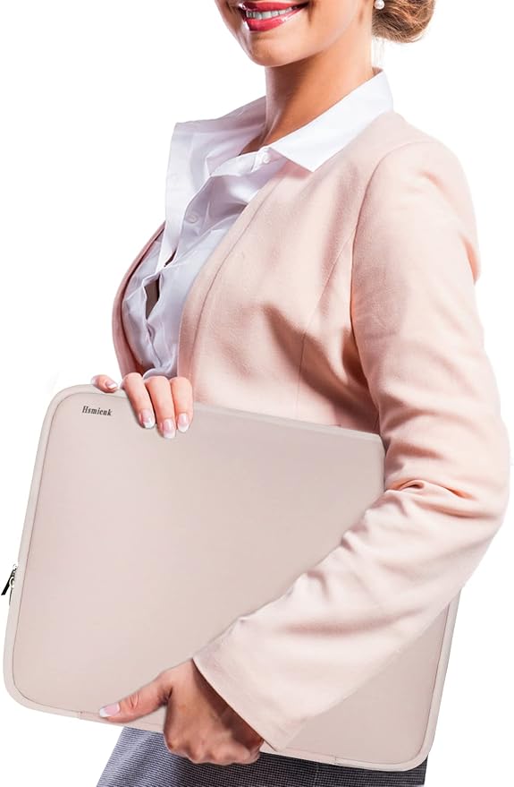 Laptop Sleeve Case 17 Inch, Durable Shockproof Protective Computer Cover Flip Case Briefcase Carrying Bag Compatible with 17-17.3 Inch HP, Dell, Acer, Asus, Lenovo, Notebook, Pink