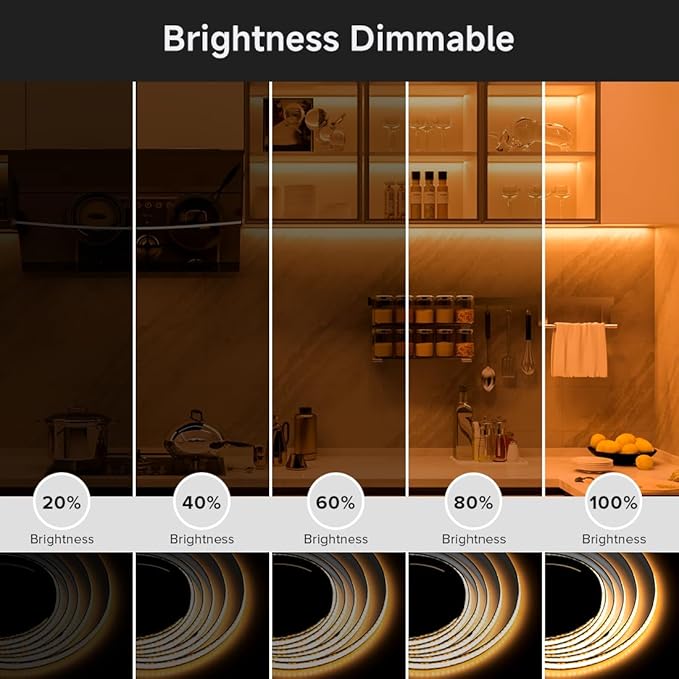 BTF-LIGHTING FCOB COB FOB LED Strip Lights 5V USB Powered 9.8FT 960LEDs Warm White 2700K 8mm Width Dimmable CRI 90+ with 3M Tape Flexible High Density for 3D Printer TV Backlight PC DIY Decor