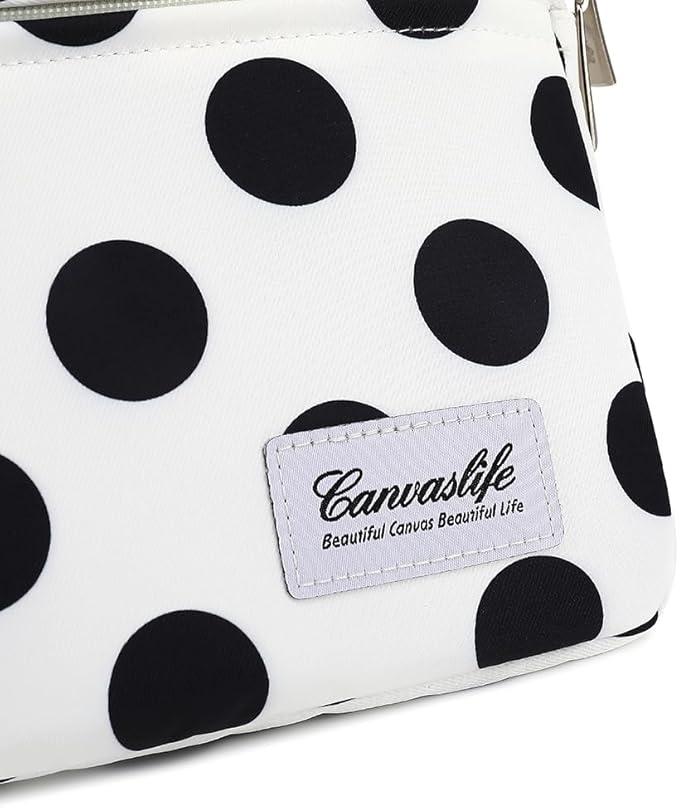 Canvaslife Waterproof Laptop Sleeve 15 Inch 15 Case and 15.6 Laptop Bag (Black dot)