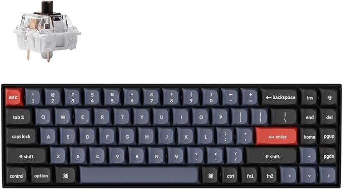 Keychron K14 Pro Wireless Custom Mechanical Keyboard,70% QMK/VIA Programmable Bluetooth/Wired RGB Backlight, Hot-swappable K Pro Red Switch - for Mac Windows Linux