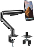 UPGRAVITY Single Monitor Mount Arm for 17" to 32" Computer Screen, Mechanical Spring Adjustable Monitor Desk Mount Stand Holds up to 17.6 lbs, C-Clamp & Grommet Base, max. VESA 100x100mm
