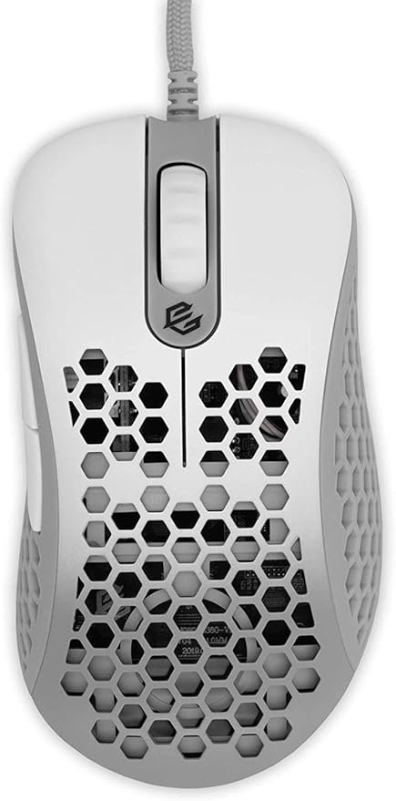 Gwolves Skoll SKL 2020 Edition 65g Ultra Lightweight Honeycomb Design Wired RGB Gaming Mouse up to 12000 DPI (White) (Long)