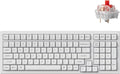 Keychron K4 Pro QMK/VIA Custom Wireless Mechanical Keyboard, Programmable Hot-swappable 100 Keys, RGB Backlight Wired Gaming Keyboard with K Pro Red Switches for Mac/Windows/Linux - White