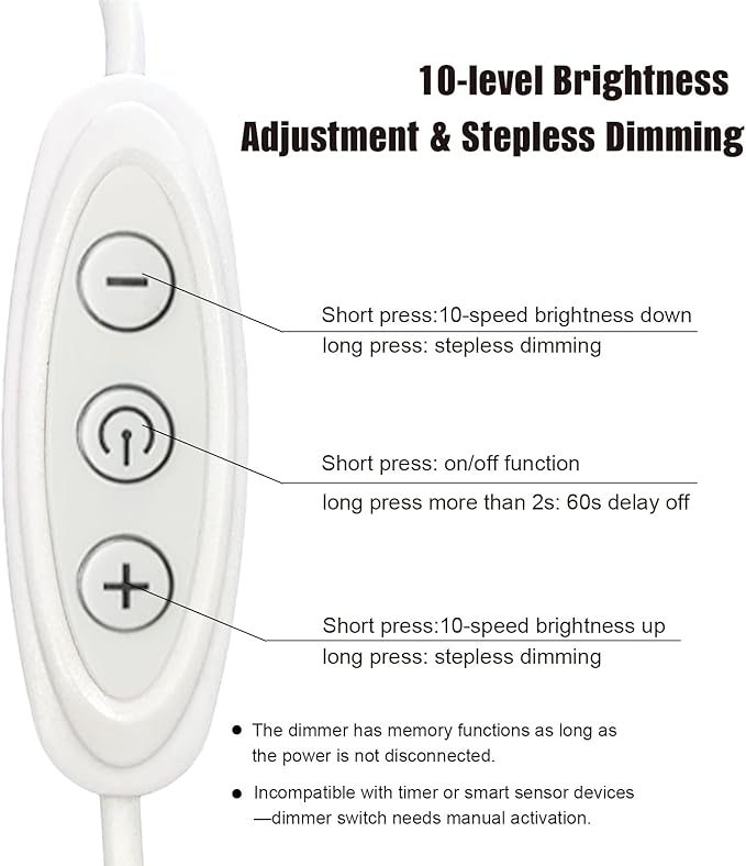COB LED Strip Lights Natural White 4000K CRI 92+ Even Lighting Short 5V Dimmable Flexible Cuttable 6ft with Dimmer Switch for Desk Cabinet Home Office DIY Project Decoration