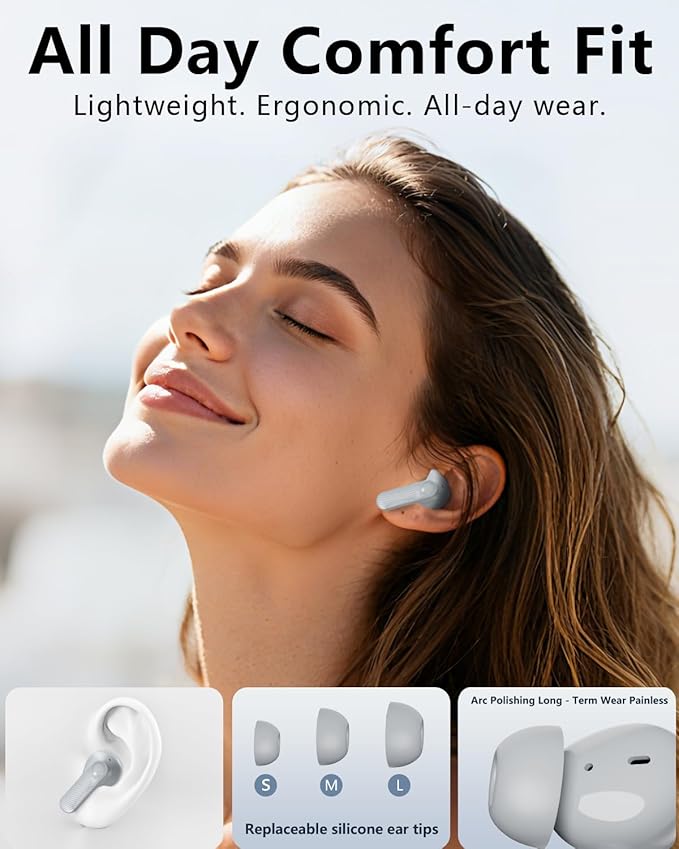 Wireless Earbuds with Active Noise Cancelling,140-Hour Long Battery Life Bluetooth 5.4 Ear Buds,Multi-Device Pairing,Enhanced Clear Call,Deep Bass Stereo Headphone,in-Ear Earphones